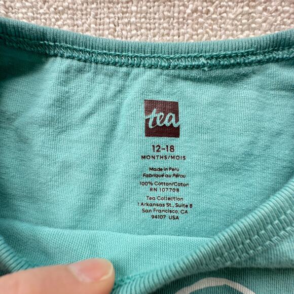 Tea Collection Ruffle Sleeve Swan Graphic Tee VGUC 12-18mo - Picture 2 of 2